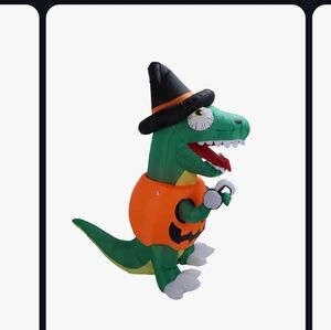 Inflatable halloween costume mens large dinosaur and pumpkin.